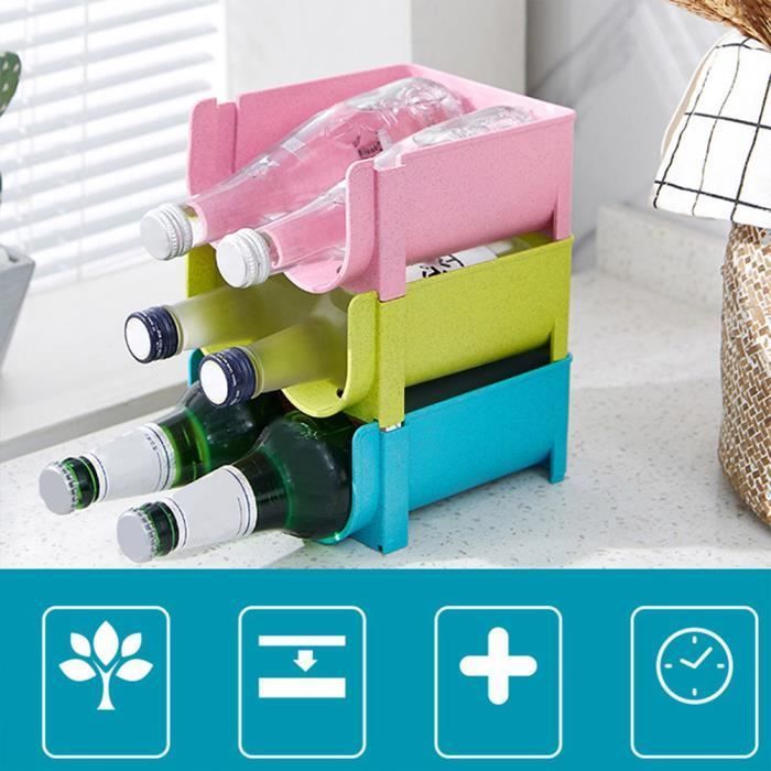 Soporte apilable para botellas - OMABETA - Montaje en refrigerador - Plástico libre de BPA - Capacidad para 2 botellas - 14 x 16 x 7,5 cm