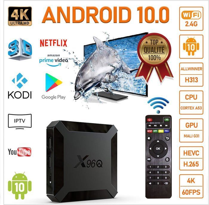 X96Q TV Box Android 10.0 TV Box H616 - 2GB+16GB / 4K HD Multimídia WiFi 2.4G, TV Box com reprodutor multimídia -b21