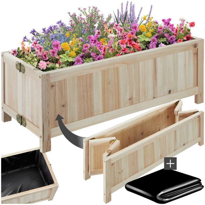 Raised garden bed - TECTAKE - BLOMSTER foldable raised planter with waterproof film and 30L capacity