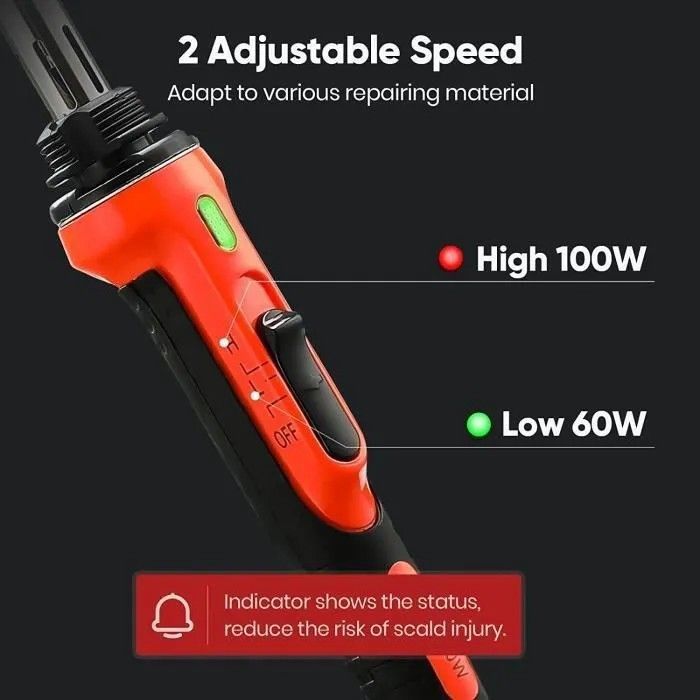 Kit portátil de soldadura de plástico, 100 W, kit de reparación de plástico 2 en 1, para parachoques de coche.