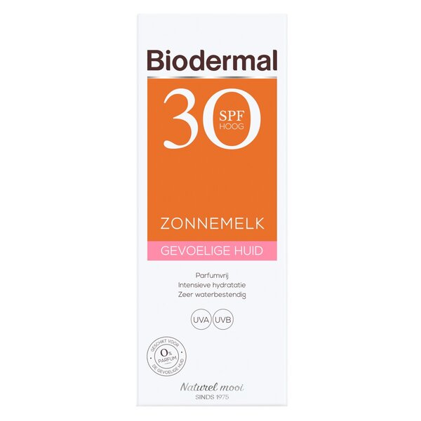 Lait solaire Biodermal pour peaux sensibles SPF30<br>200ml