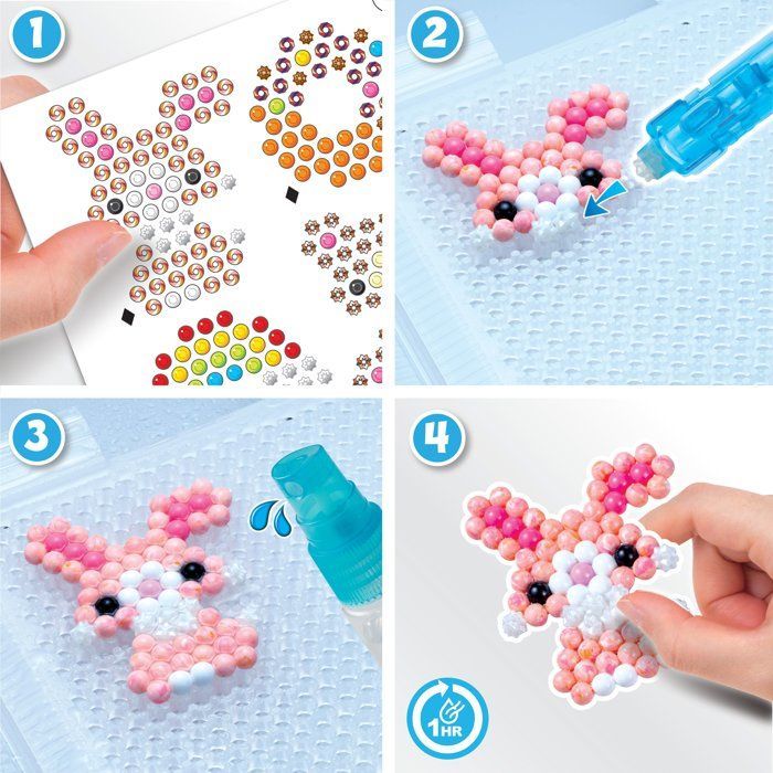 Aquabeads L'atelier d'initiation, Coffret 900 perles de 25 couleurs, perles qui collent avec de l'eau, 35087, Dès 4 ans