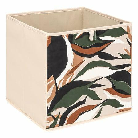 PUDEŁKO DO PRZECHOWYWANIA Lauria 31x31 cm beżowe z wzorem