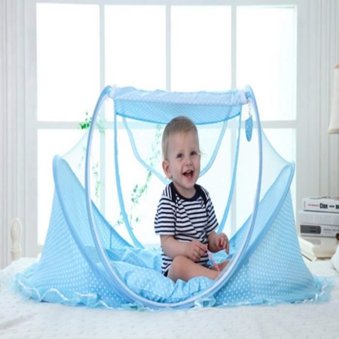 Cuna de viaje plegable - Cama para bebé - ZGEER - Ligera - Mosquitera - Azul