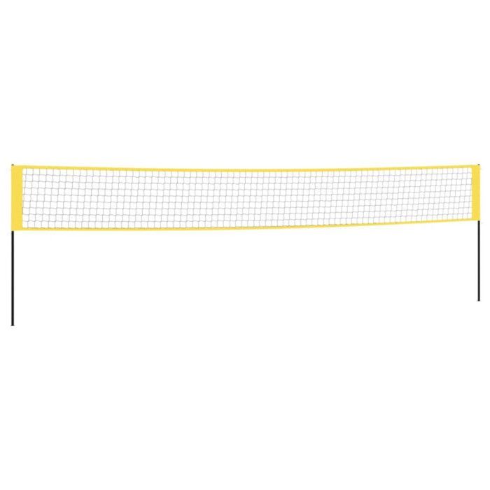 Red de bádminton vidaXL amarilla y negra, 600x155 cm, tejido PE, 93745