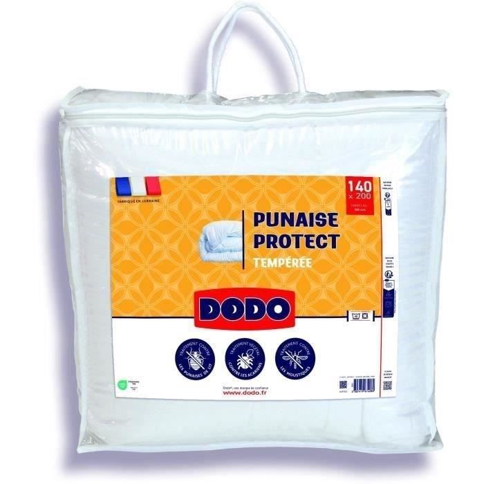 Edredón DODO de peso medio 300 g/m² 140 x 200 cm - Resistente a chinches y ácaros del polvo - Blanco - Fabricado en Francia