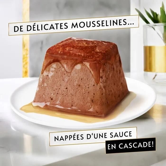 GOURMET REVELATIONS Mousseline de pollo y ternera con salsa - 48 x 57 g - Raciones para gatos adultos