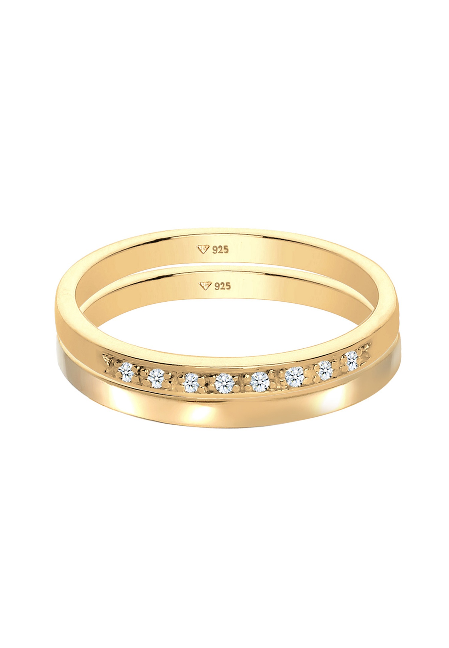 Elli DIAMONDS Bague pour dames sertie de diamants (0,08 ct.) en argent sterling 925