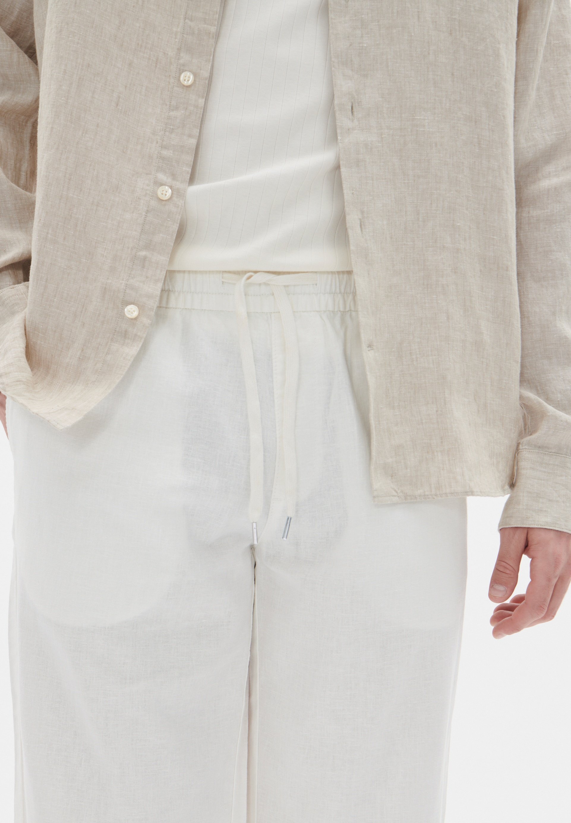 Matinique BARTON WIDE - Broek - gebroken wit
