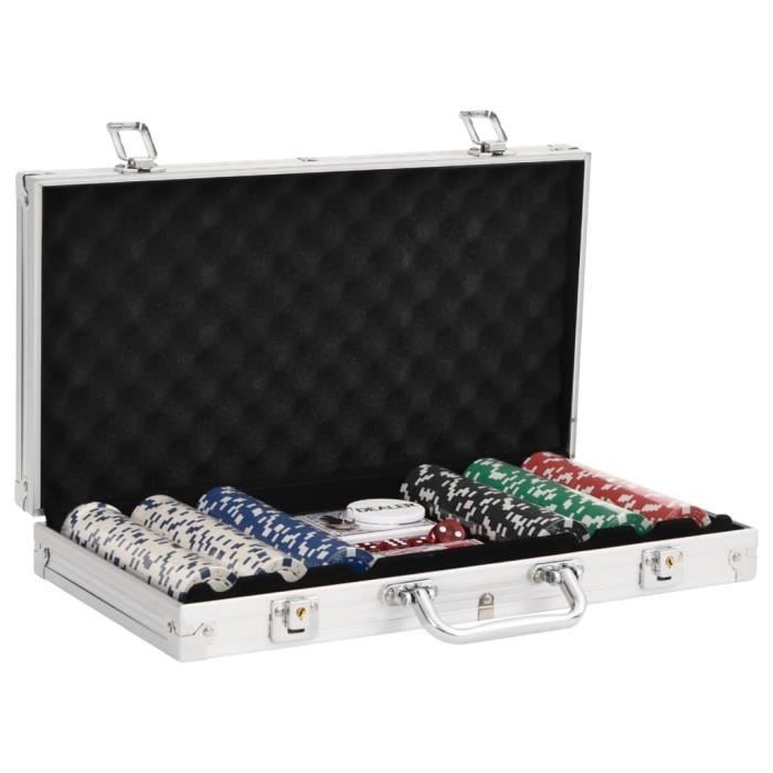 Juego de fichas de póker VIDAXL - 300 piezas, 11,5 g - Estuche portátil - Multicolor