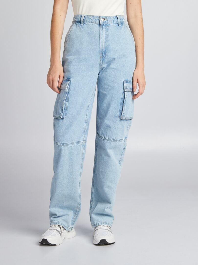Pantalones vaqueros de talle bajo - azul