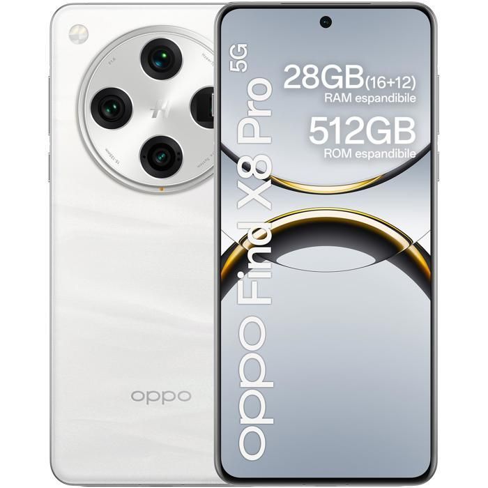 Smartphone - OPPO - Find X8 Pro - 512GB - Bianco Perla - IP68/IP69 - Super Zoom