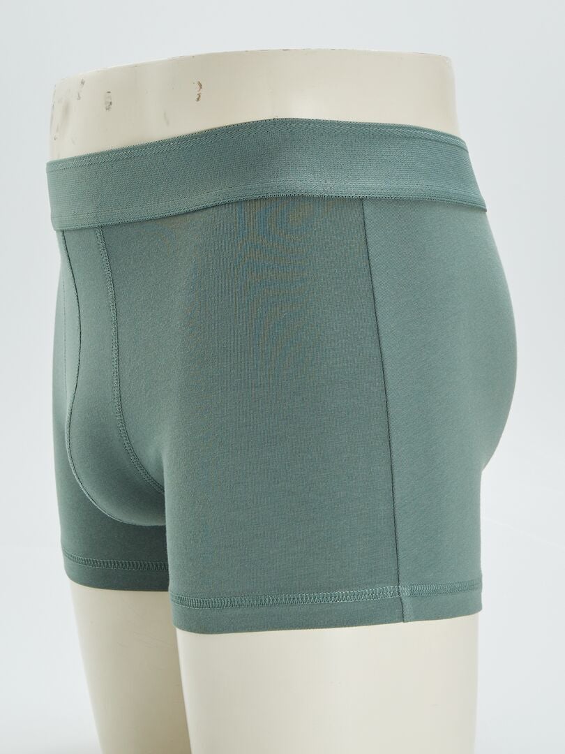 Conjunto de 3 cuecas boxer de cor sólida - VERDE