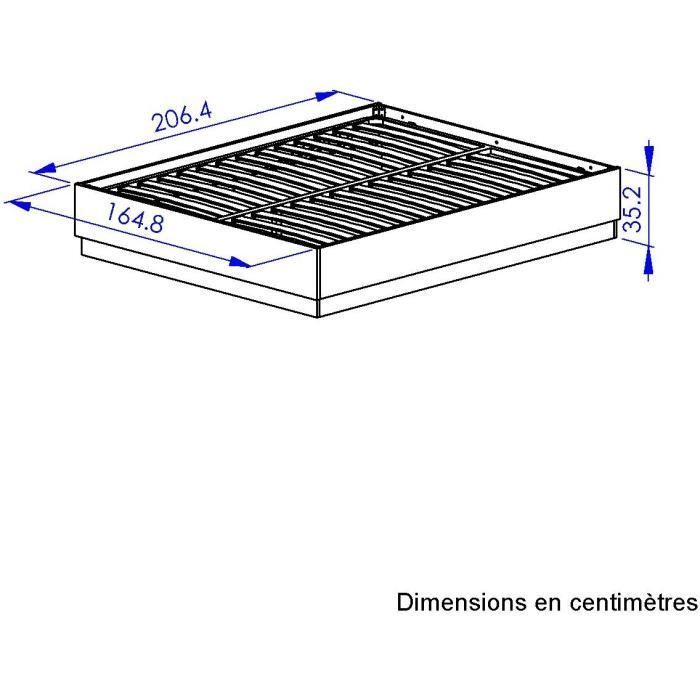 Opbergbed - TIDY - 160 x 200 cm - Eiken / Ecru - Inclusief lattenbodem - GAMI