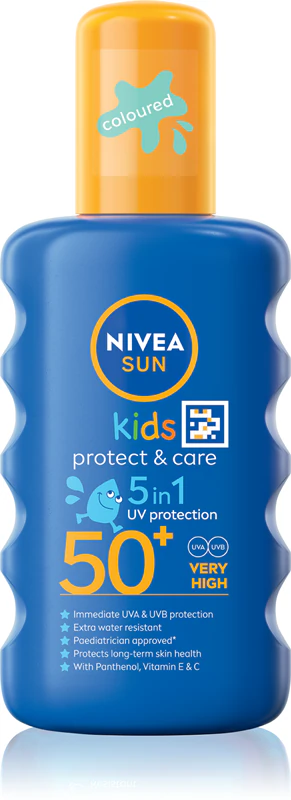 Protetor solar em spray colorido NIVEA SUN Kids para crianças FPS 50+