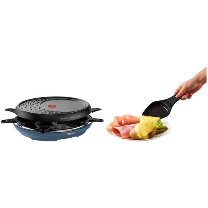 Parrilla raclette 3 en 1 - TEFAL - Colormania - 8 personas - 1050 W - Azul acero