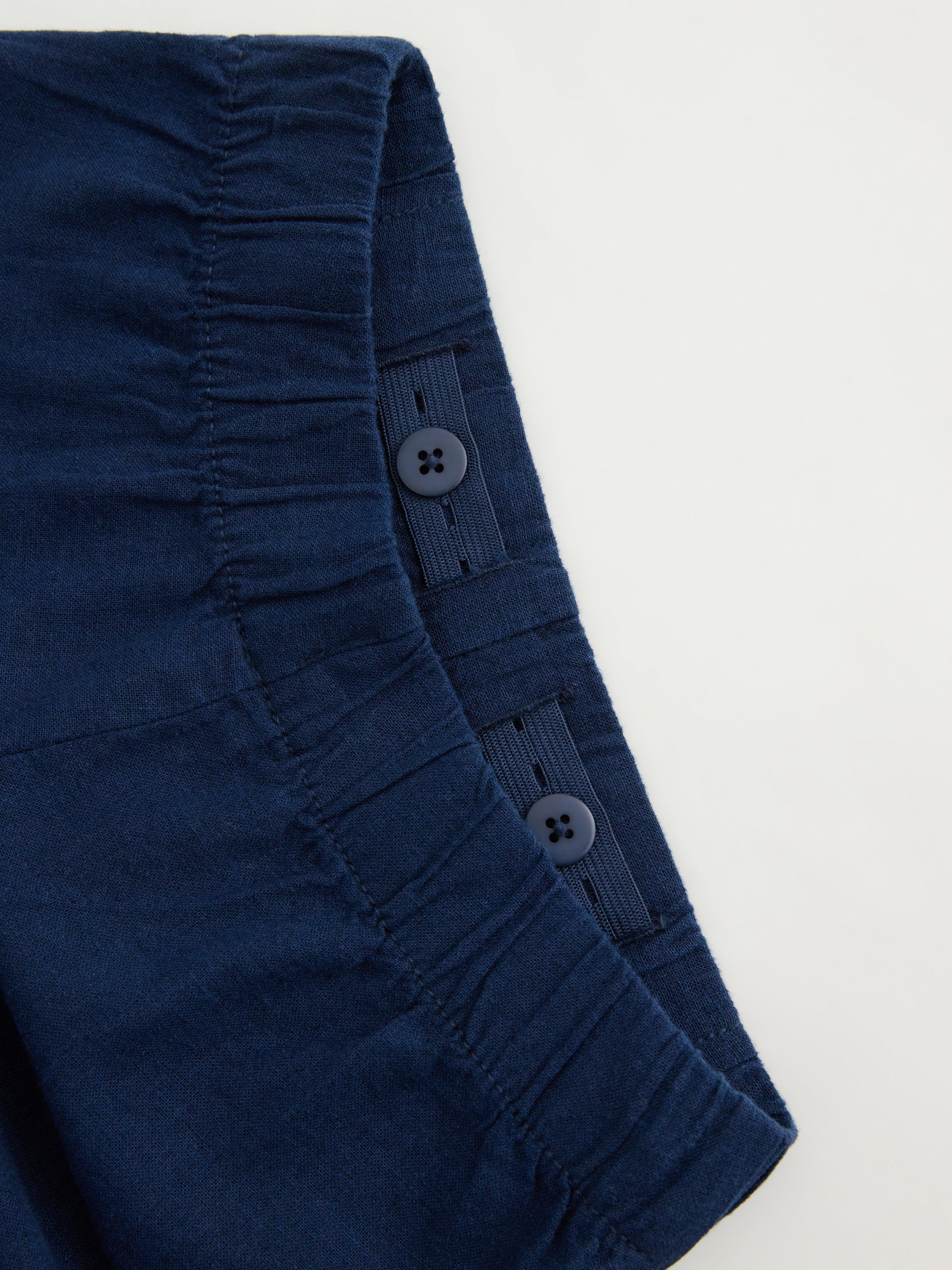 Byxor i linneblanding Dark Blue
