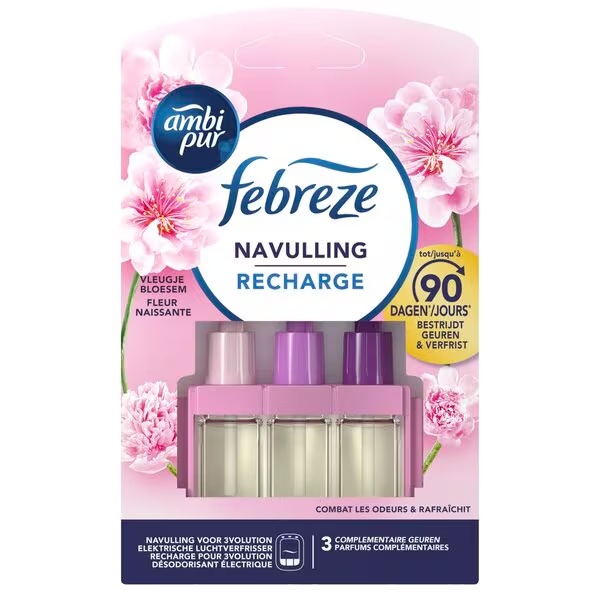 „Ambi Pur Touch of Blossom“ elektrinio oro gaiviklio papildymas, 20 ml, 3 vnt.