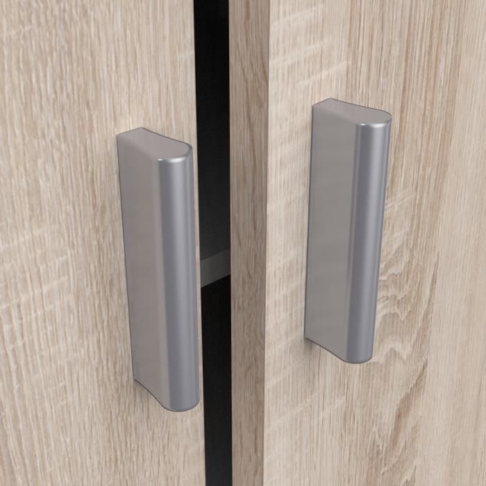 Armoire multi usages - Armoire auxiliaire à 2 portes, Range chaussures - L55xP36xH108cm - Décor chêne -DEMEYERE