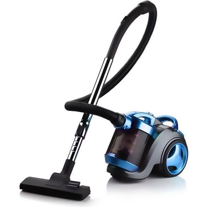 Aspiradora ciclónica sin bolsa - Aspiradora ligera de 1200 W para alfombras y suelos duros - Capacidad de 3,0 L - Azul