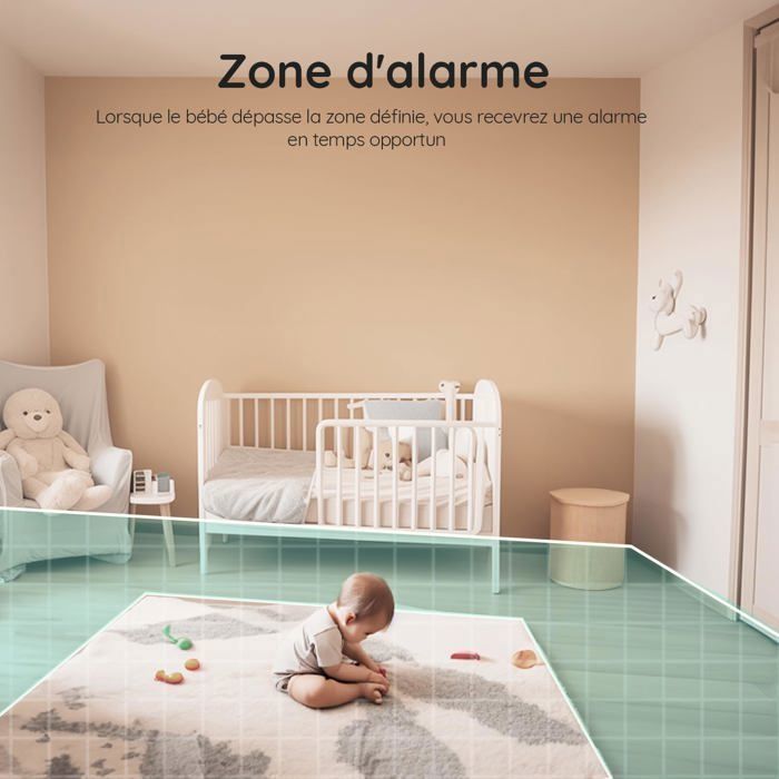 Babyphone 2 Cameras 1080P, 4,3” Camera Bebe, APP Contrôle, Détection de Mouvement et de Son, Zoom 4X, Vision Nocturne, Alarme