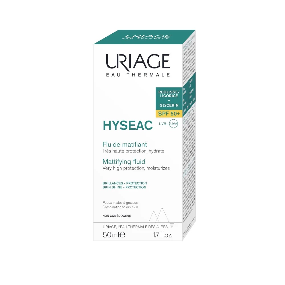 Uriage Hyseac Fluide SPF50+ 50 ml voor gecombineerde of vette hoofdhuid