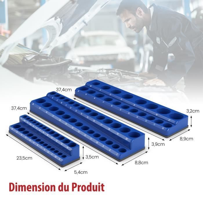 Organizadores de vasos métricos y SAE COSTWAY de 6 pulgadas para accionamientos de 1/2