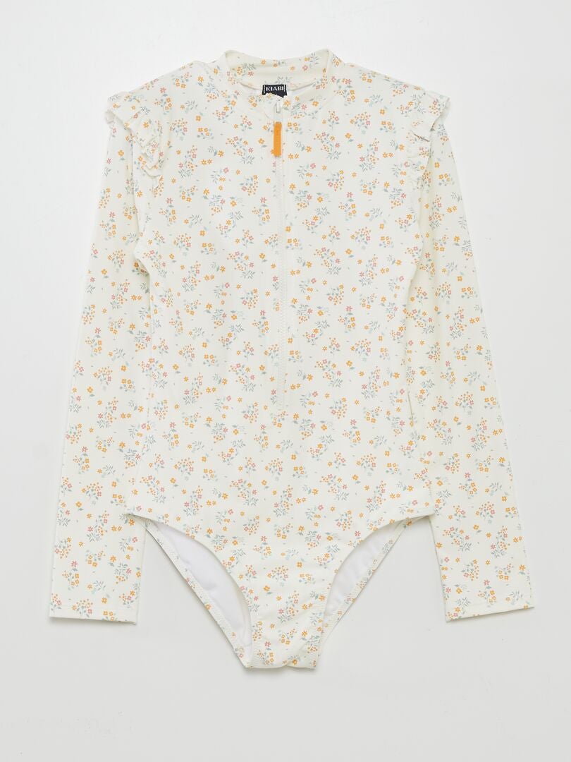 Stretch bodysuit met sluiting aan de voorkant - WIT