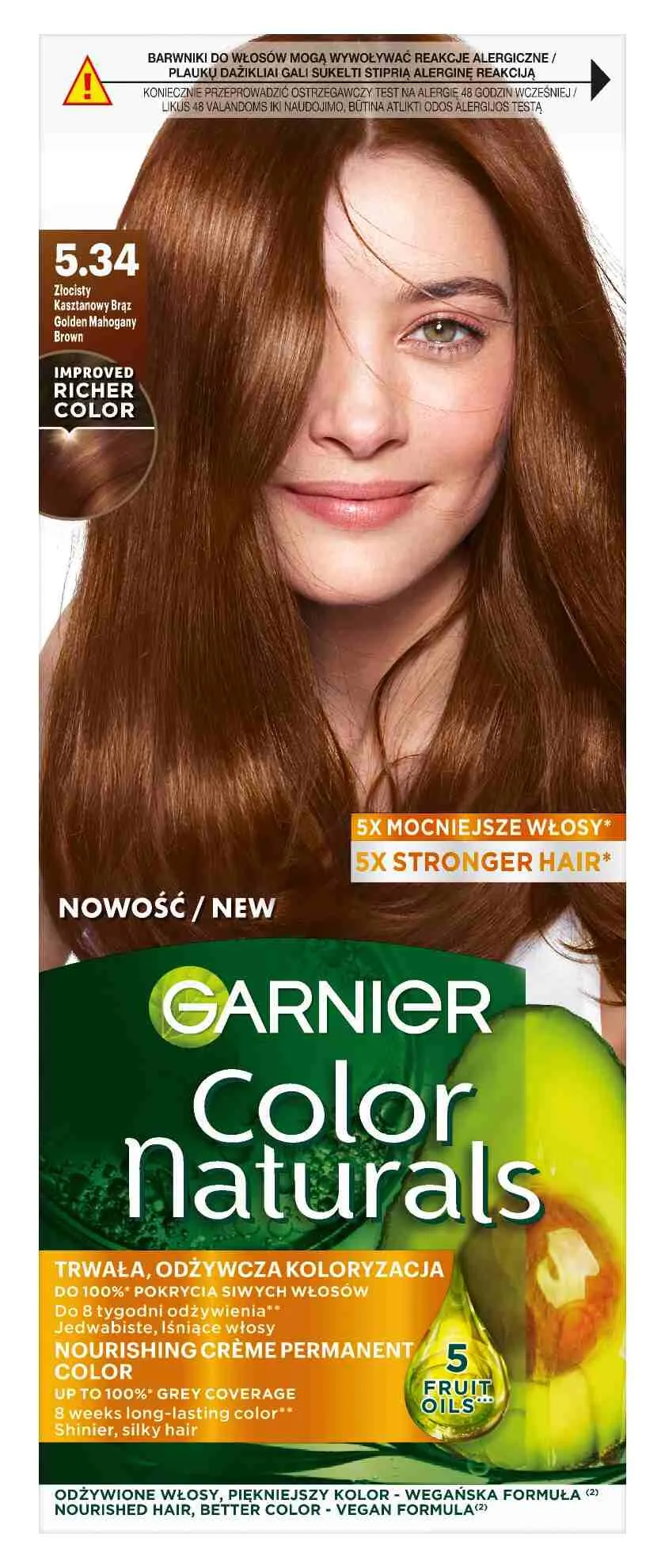Garnier Color Naturals Farba do włosów 5.34 Złocisty Kasztanowy Brąz