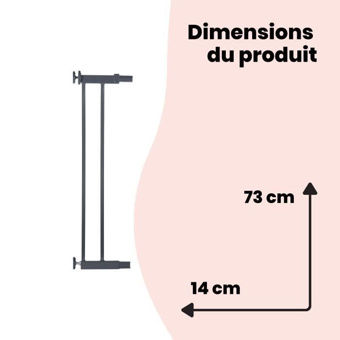 Safety 1st Extension de barrière de sécurité 14 cm Métal Noir