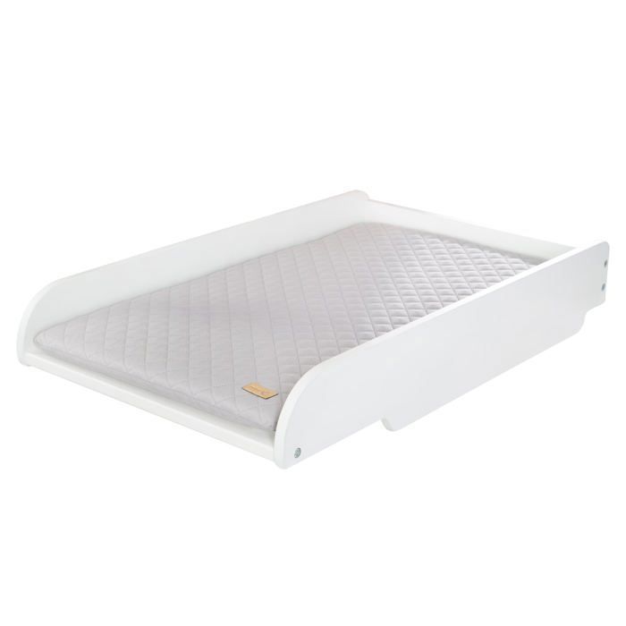 Plan à langer + matelas 'Roba Style' - ROBA - À poser sur lit bébé - Blanc / Matelas gris