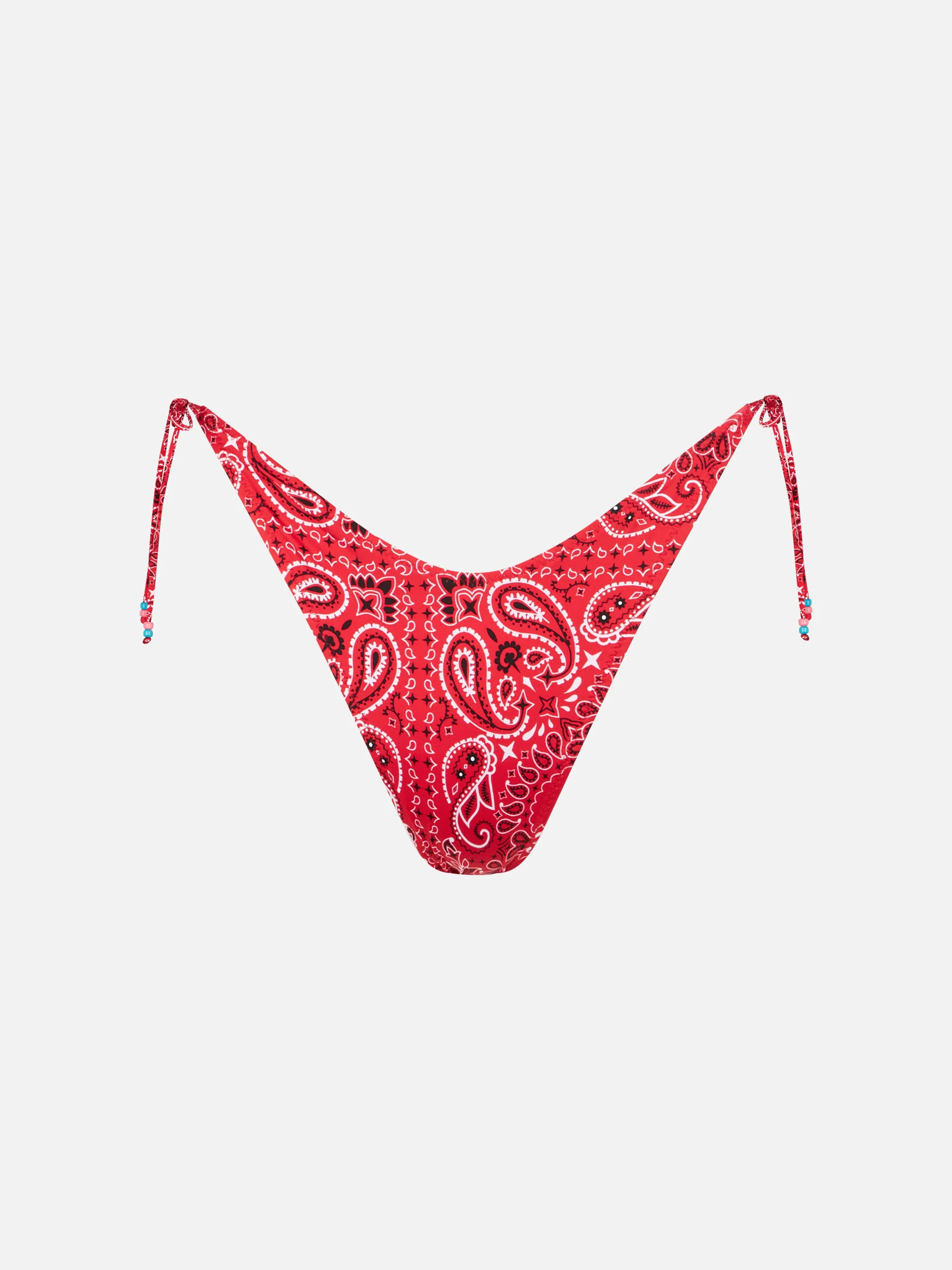 Culotte de bain taille haute pour femme avec breloques