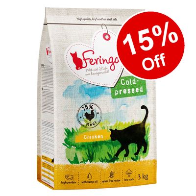 x 3 kg Feringa Adult Cold-Pressed Chicken Dry Cat Food – 15% zniżki!*