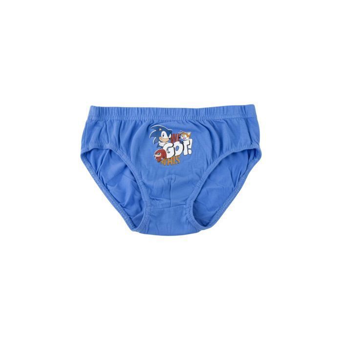 Conjunto de ropa interior de algodón para niño de Sonic con bolsa – multicolor
