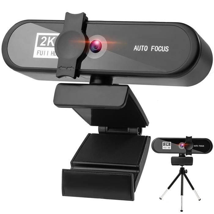 SURENHAP Webcam 4K ad alta definizione per riprese in diretta, con autofocus, alimentazione tramite unità USB, computer, modello 8802-2k, colore nero.