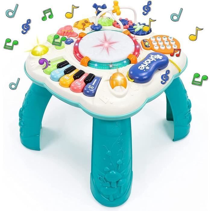 Mesa de actividades 6 en 1 para bebés - MARSEE - Juguete multifuncional para mesa de actividades - Azul - Unisex