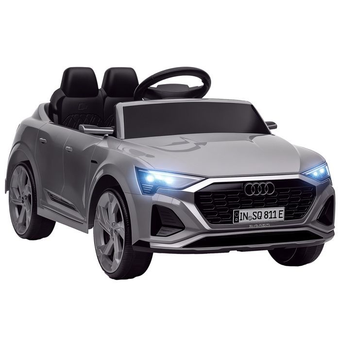AIYAPLAY Electric Ride-On Car for Kids - Officially Licensed Audi Q8 e-tron Sportback 12V - Headlights, Music, Horn - Ages 3-4 - Grey