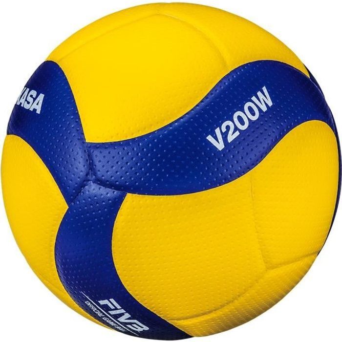 Pallone da competizione - MIKASA - V200W - Blu/Giallo - Misura 5 - Microfibra e PU