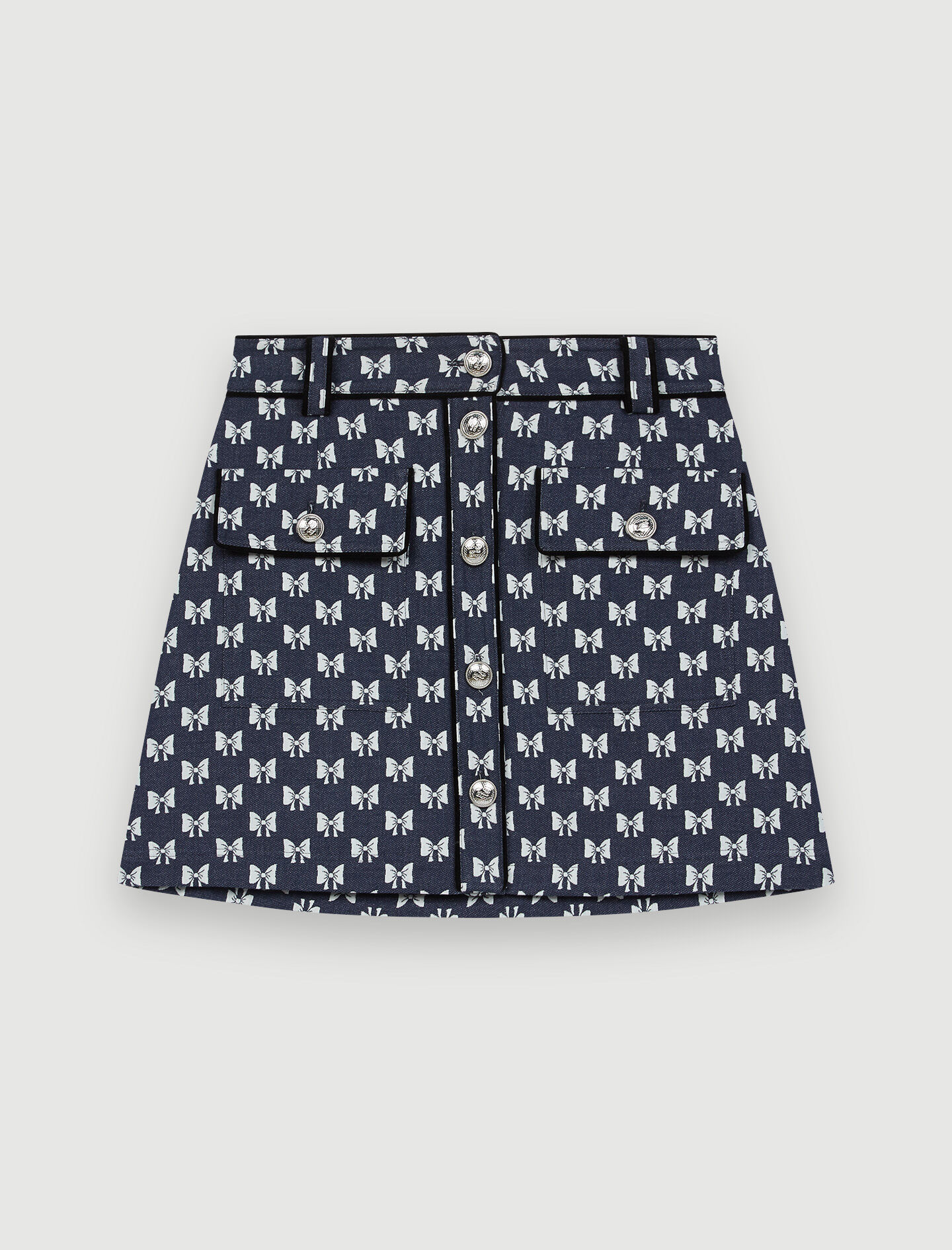 Fustă jacquard cu funde - Noeuds Marine