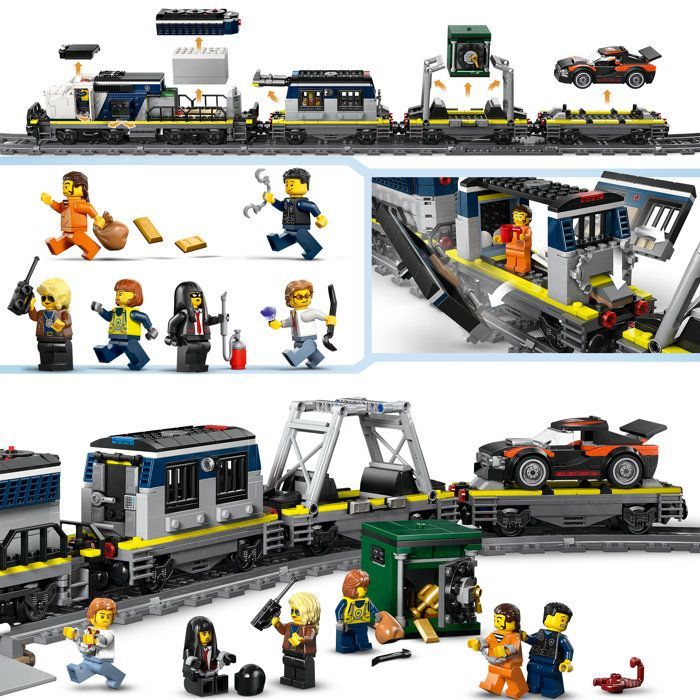 LEGO City  60508 Le Braquage du Train de Police - Jouet de Construction dès 7 ans - Cadeau
