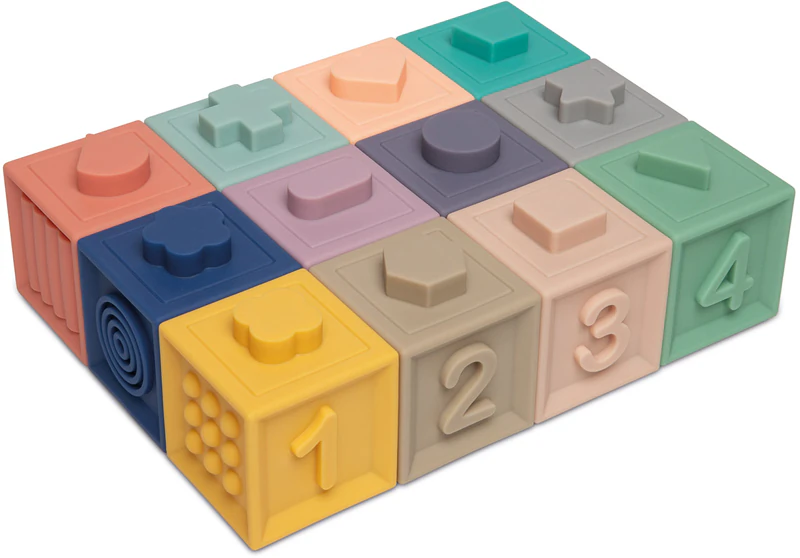 Canpol babies Zopa Siliconen Bamboe Puzzel zachte sensorische blokken