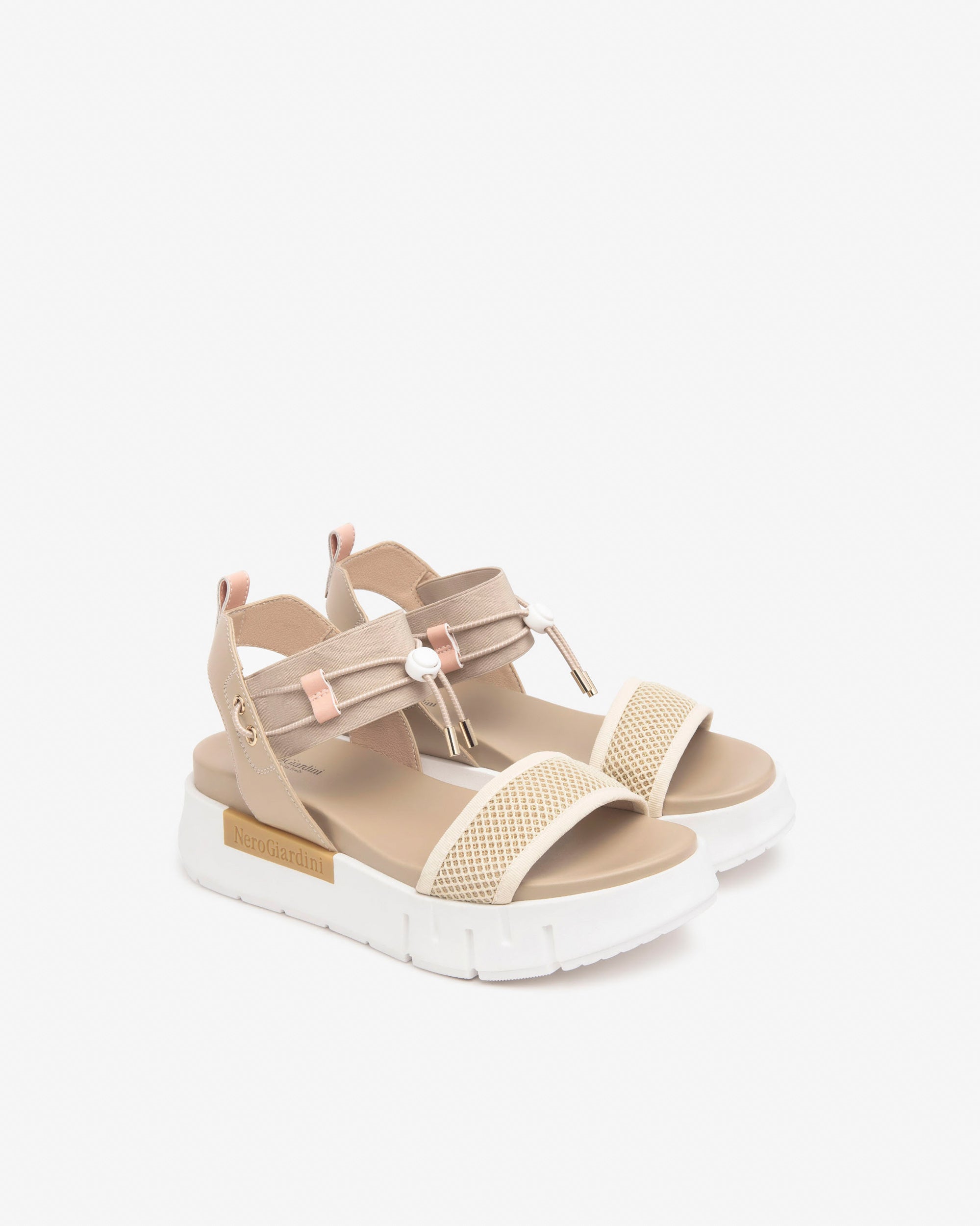  Sandales en cuir et toile pour femmes