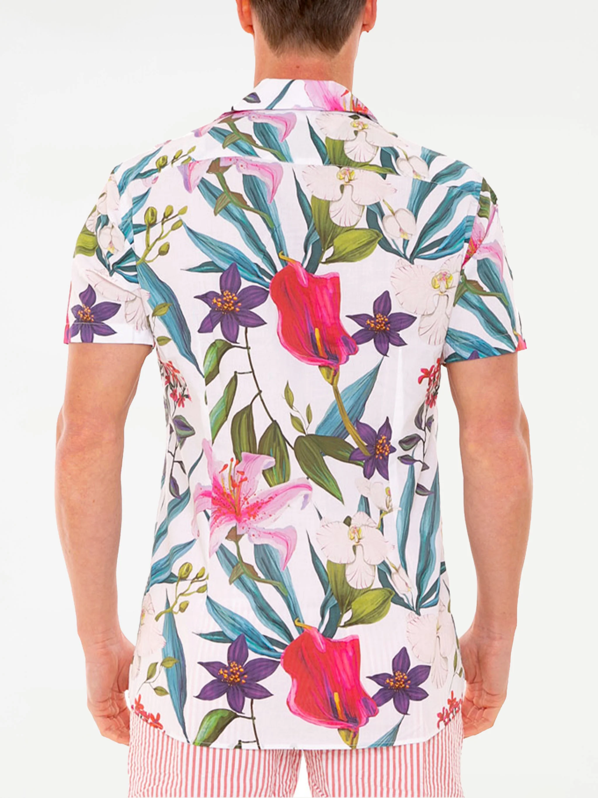 Herrenhemd mit tropischem Muster