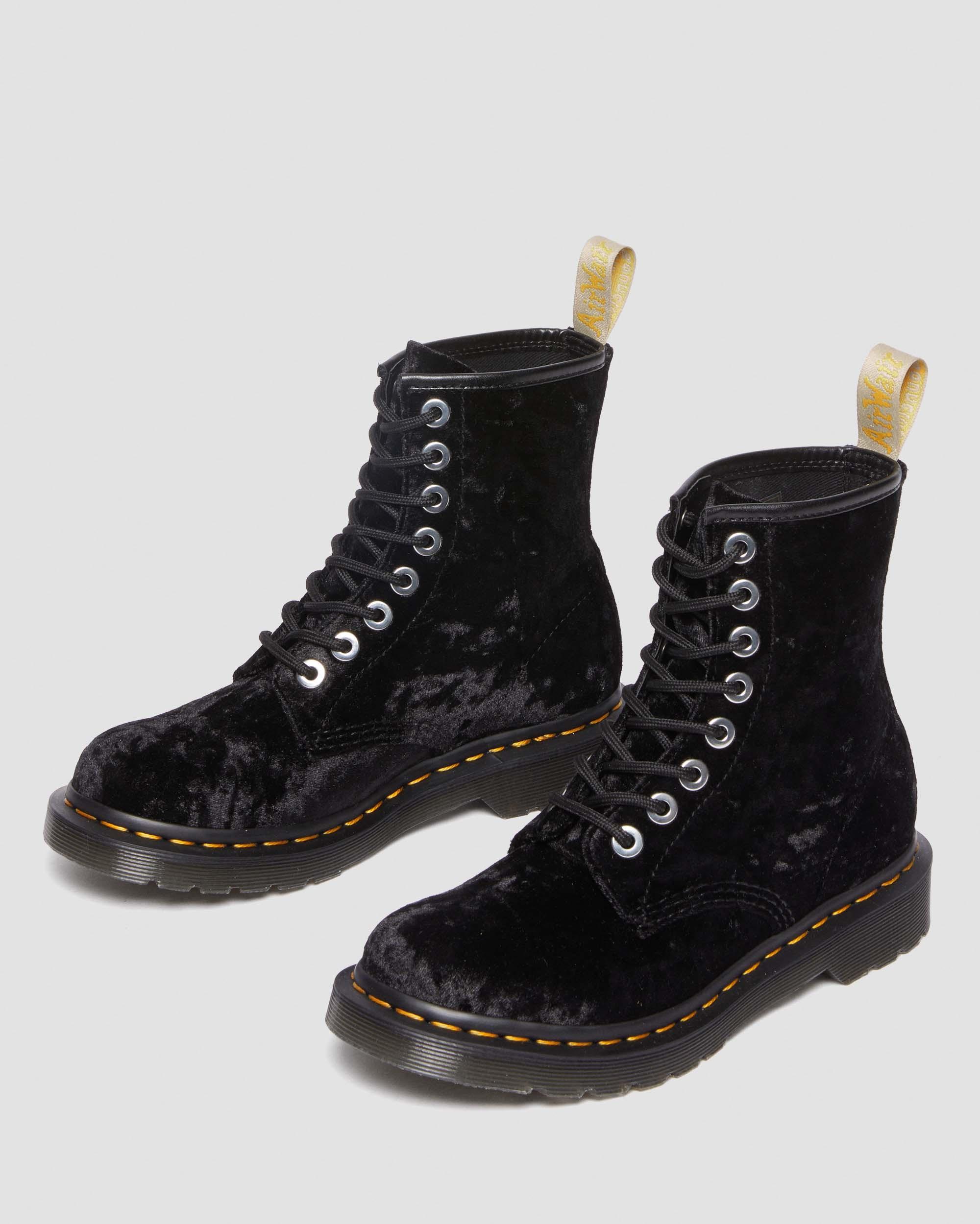 Vegan 1460 Women's Crushed Velvet Lace Up Boots