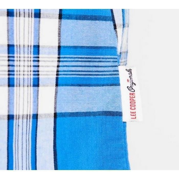 Camisa de hombre Lee Cooper 100% algodón, azul claro y blanco.