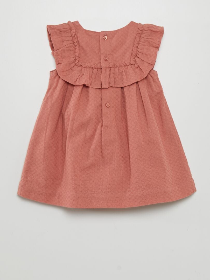 Vestido de corte A con volantes + Pantalones culotte a juego - ROSA