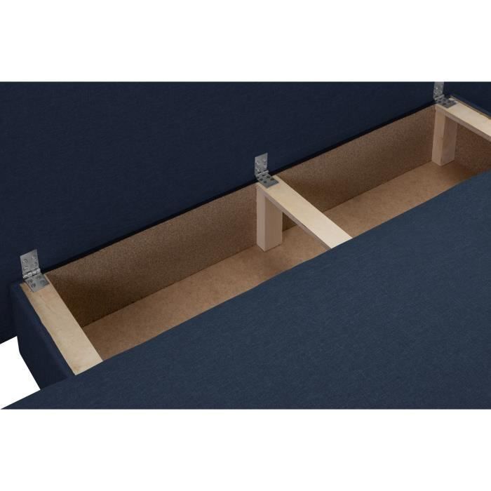 TEIJO 3-personers sovesofa med opbevaringsrum - Blåt stof - B187 x D91 x H82 cm