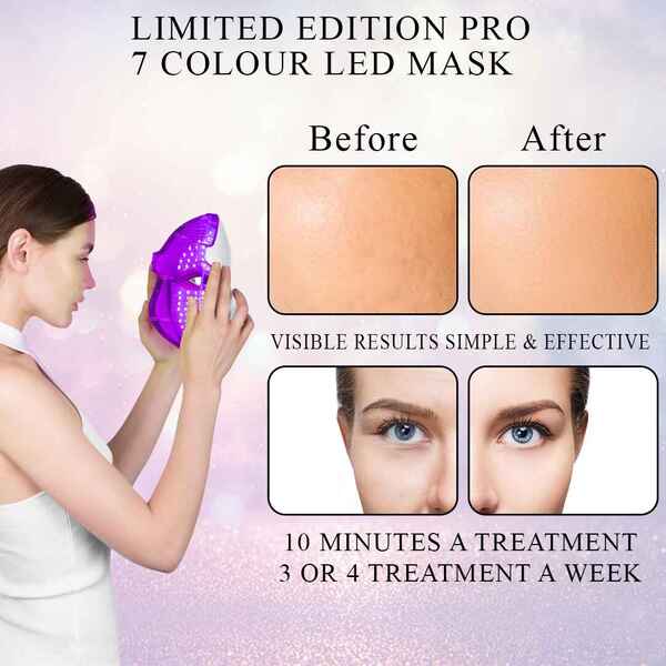 Mască facială și de gât Eclat Skin Limited Edition Pro cu 7 LED-uri colorate