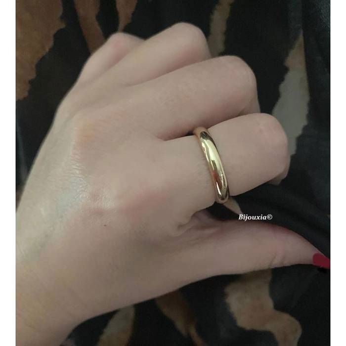 Bague Alliance Ronde - BIJOUXIA - 4MM - Plaqué Or 18 Carats - Taille Choix T50 à 60 - Doré