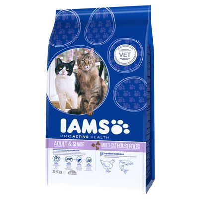 IAMS Proactive Health Multi-Cat Trockenfutter für Katzen mit Lachs und Huhn